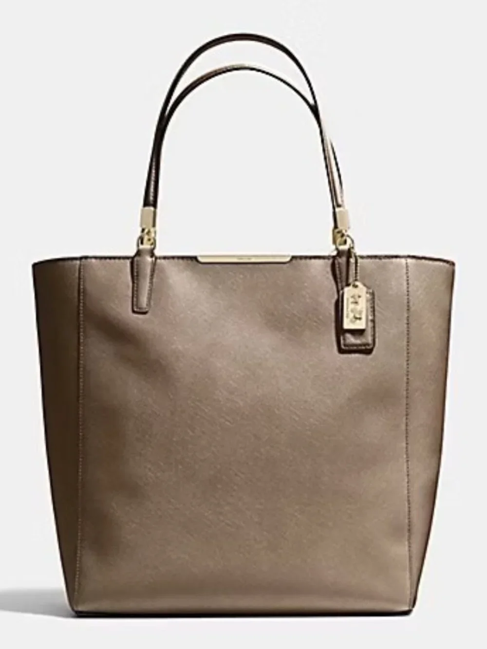 Euc Coach Madison Brown/Bronze Metallic Tote Bag Xl - Picture 1 of 15